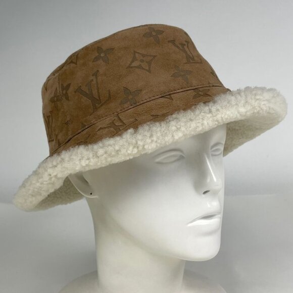 Louis Vuitton Chapeau Monogram Shearling Bucket Hat Sheep Leather Brown main image 7